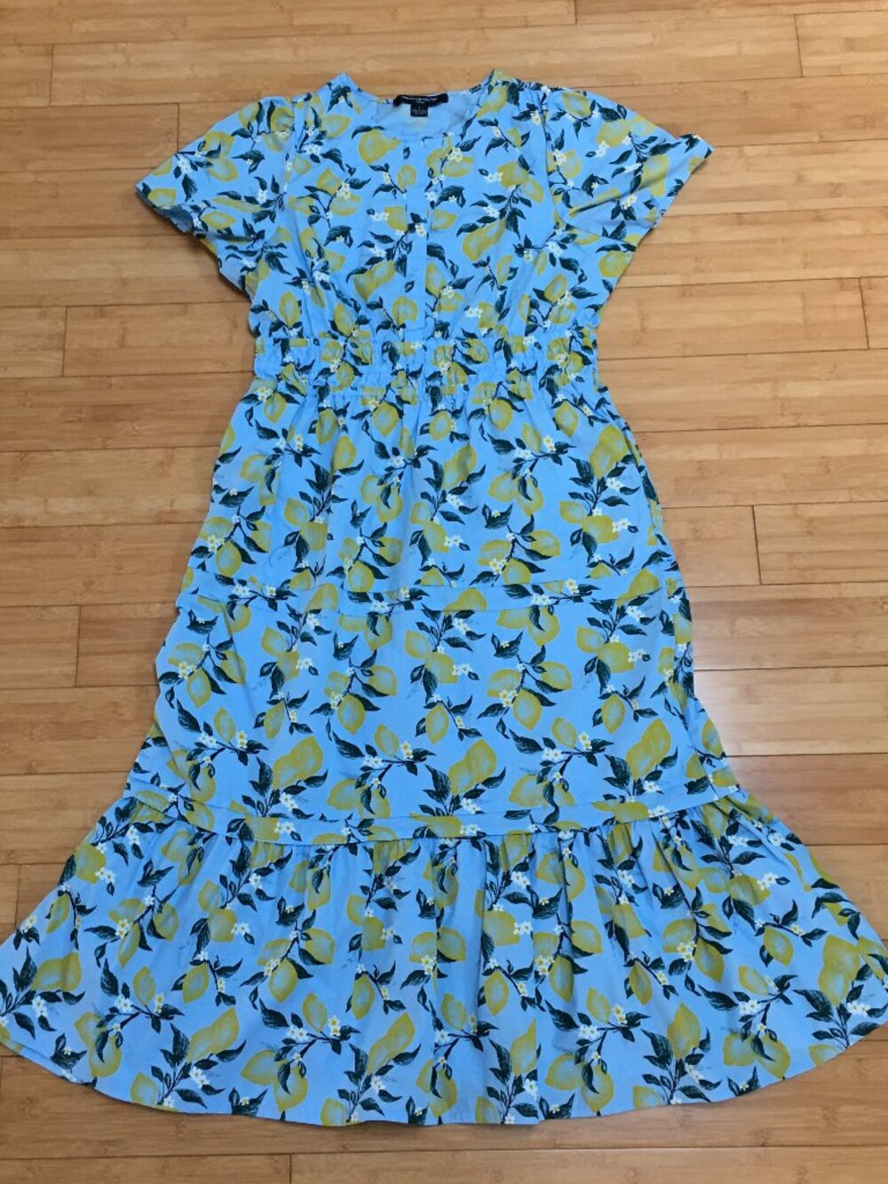 NWT French Connection Bluebird Lemon Maxi Dress